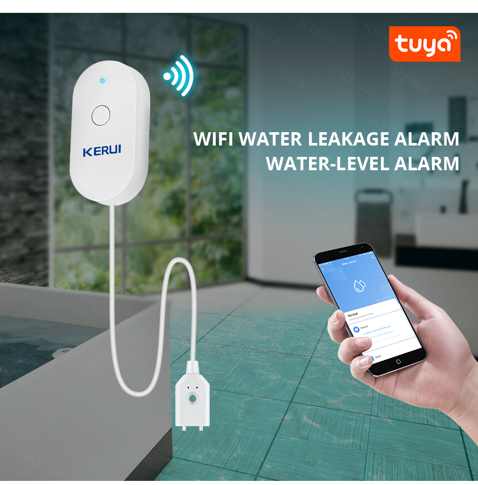 KERUI Smart  WiFi Water Sensor - Home Automation Technology ulasan dan harga