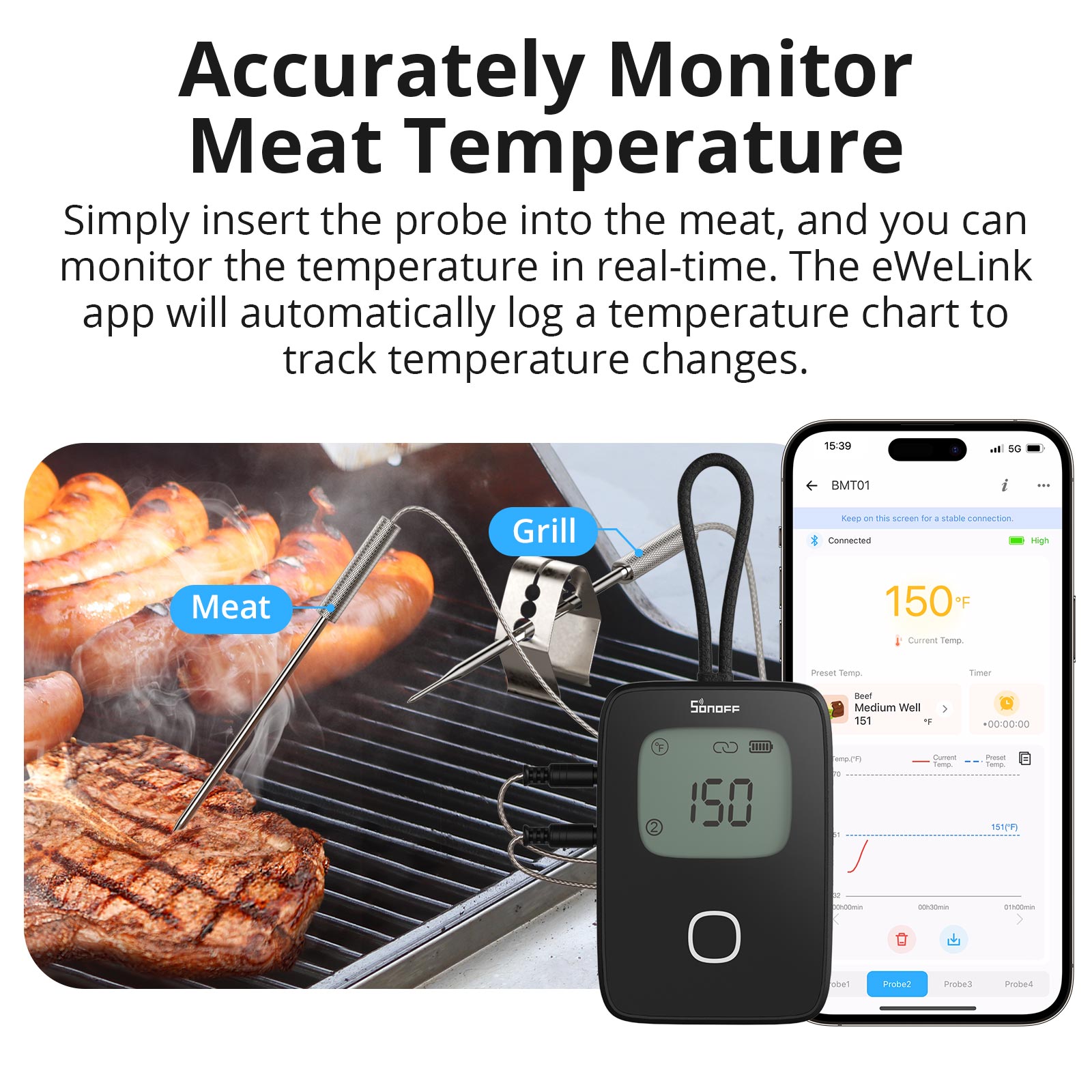 SONOFF BMT01 BBQ Meat Thermome - Sonoff Basic Switch ulasan dan harga