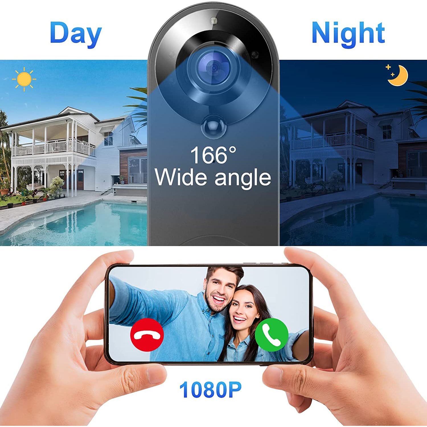 5G 2.4G WiFi Video Doorbell 10 - Smart Doorbell Wired ulasan dan harga