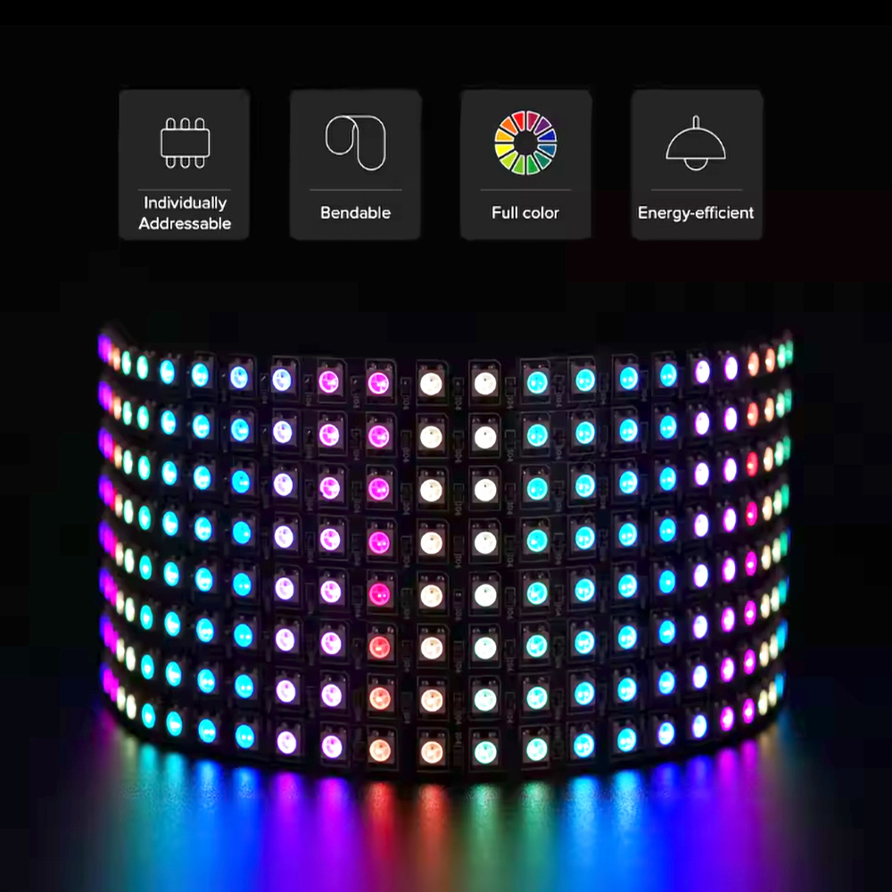 DC5V WS2812B RGB LED Panel Scr - Rgb Led Matrix 8X8 ulasan dan harga